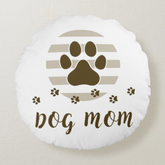 Runda Pillow Hund Mamma Kärlek Rund Kudde