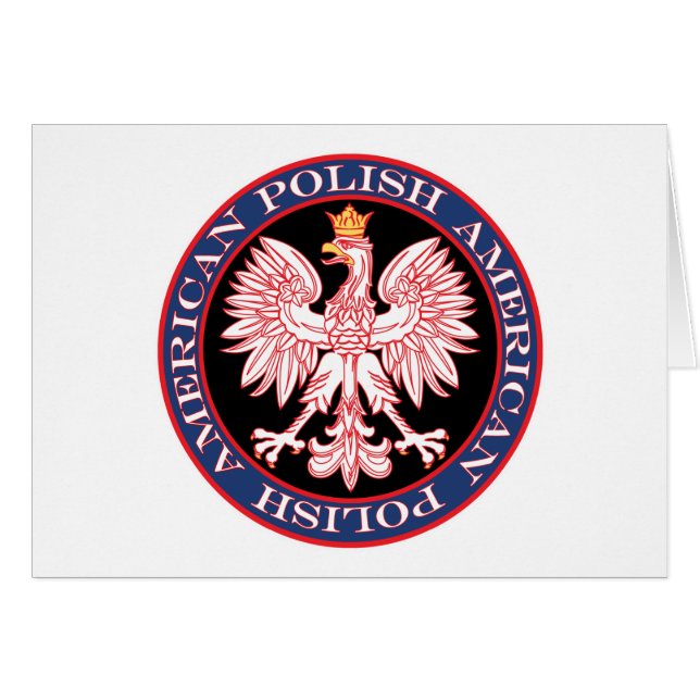 Runda polska amerikanska Eagle Hälsningskort (Framsidan Horizontal)
