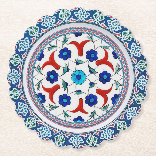 Runda räfflade pappersbrickor underlägg papper (Framsida)