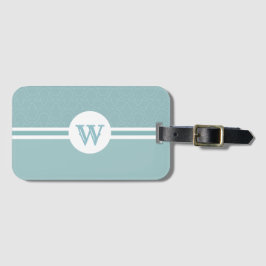 Runda ram anpassade monogram ljusblå flora bagagebricka