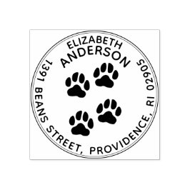 Runda returadress gummistemplar med hundavtryck stämpel