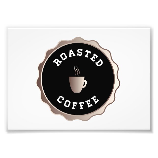 Runda rostat kaffesignatur fototryck (Framsidan)