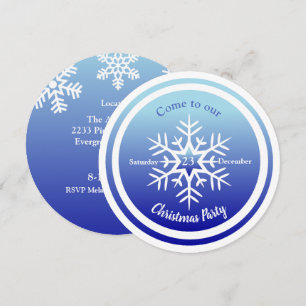 Runda Scandi Snowflake on Blue Inbjudan