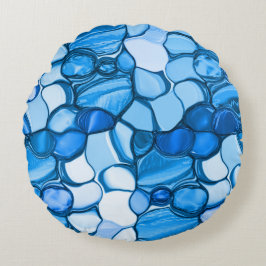 Runda som stenar i nyanser liknande kunglig blå rund kudde