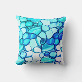 Runda som stenar i skuggor liknande akvamarin kudde