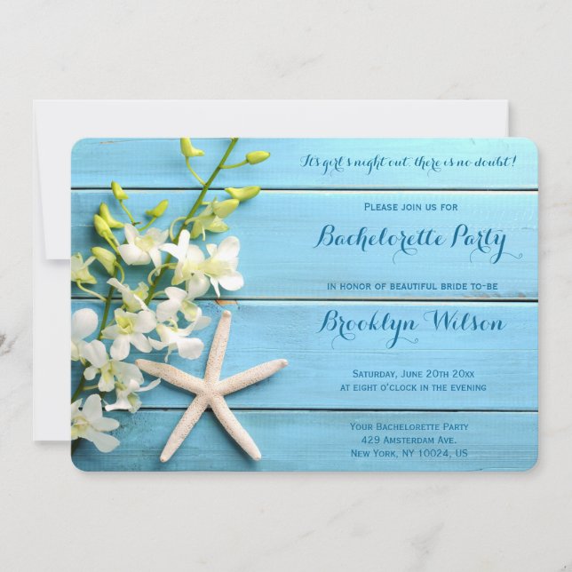 Runda Starfish Bachelorette Party-inbjudningar Inbjudningar (Framsida)