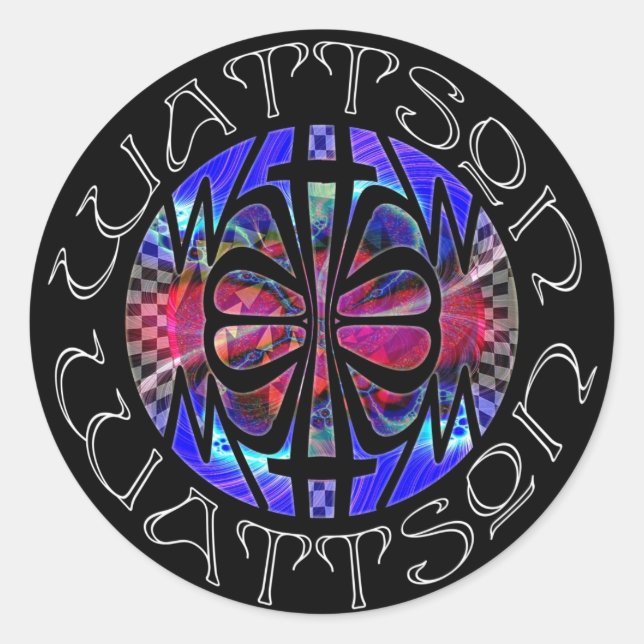 Runda Stickers Runt Klistermärke (Framsida)