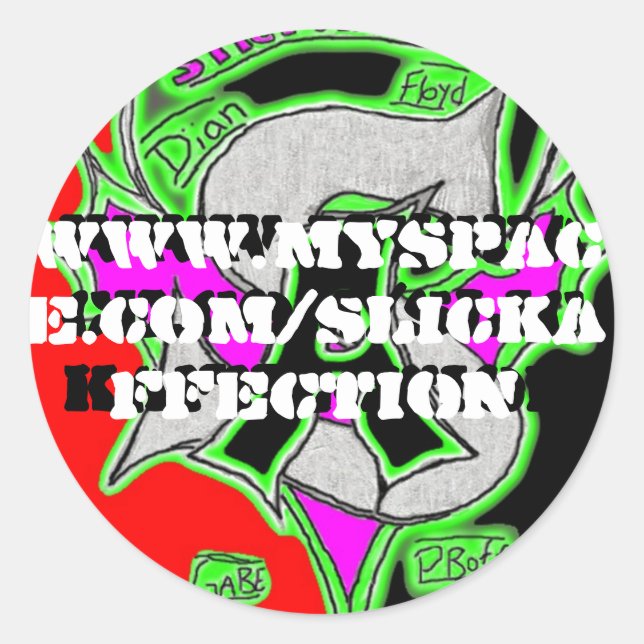 Runda Stickers Runt Klistermärke (Framsida)