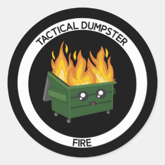 Runda taktiska Dumpster Fire Morale Sticker Runt Klistermärke