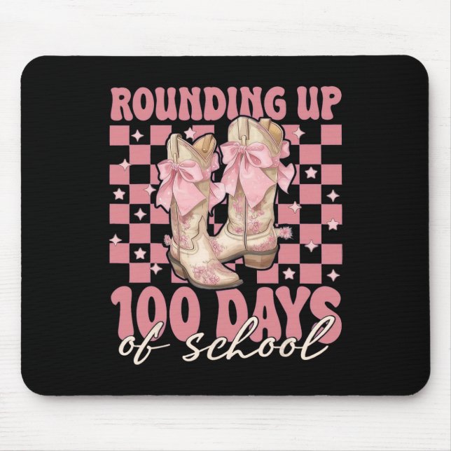 Runda upp 100 dagar på skolan Rosa Coquette Bow T Musmatta (Framsidan)
