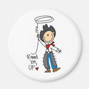 Runda upp dem! Cowboystick figurmagnet Magnet
