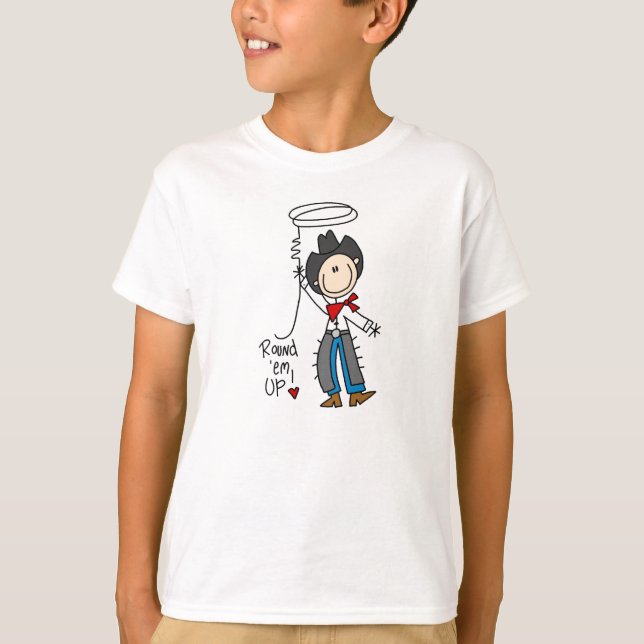 Runda upp dem! Cowboystick figurskjorta Tee Shirt (Framsida)