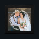 Runda Vintagen Ram Monogrammed fotfoto Minnesask<br><div class="desc">Fintvätt av Löv Ram Monogrammed fotodesign.</div>