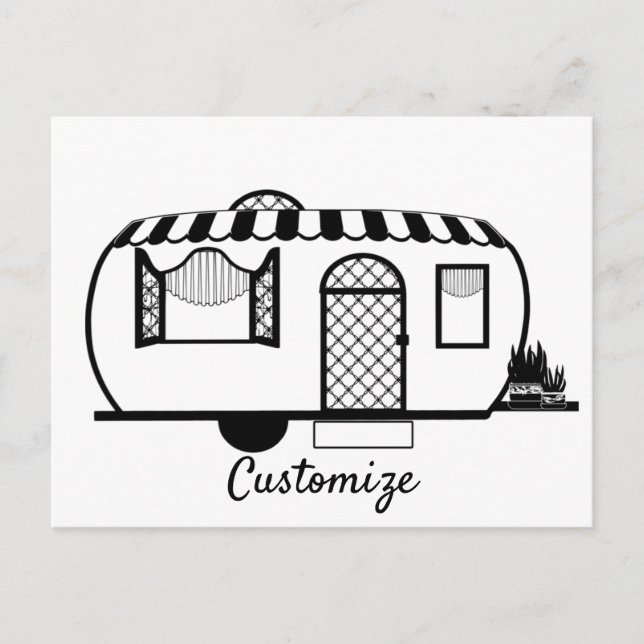 Rundad Caravan Trailer Thunder_Cove Vykort (Framsida)