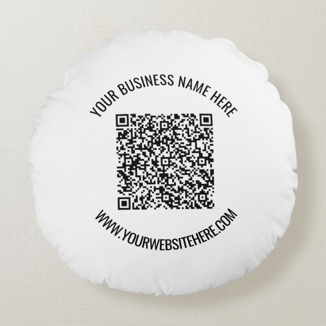Rundad fyllning för QR-kod och Anpassningsbar Rund Kudde (Framsidan)