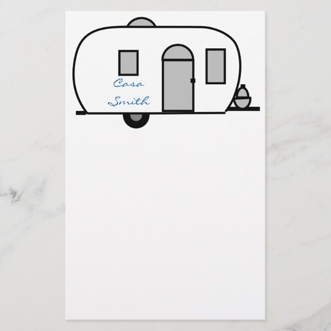 Rundad husvagn av vintage brevpapper (Framsida)