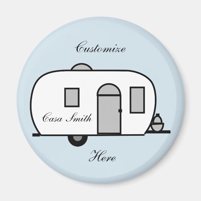 Rundad husvagn av vintage magnet (Framsidan)