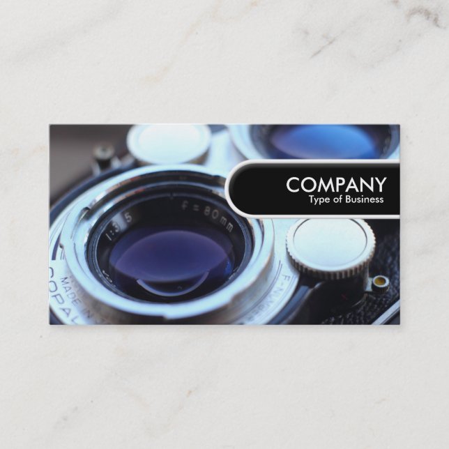 Rundad Kant Märkre - Vintage TLR-kamera Visitkort (Framsida)