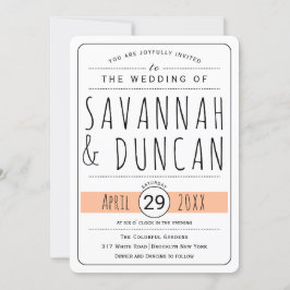 Rundad modern typografi bröllop inbjudningar