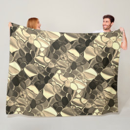 Rundade former i brons färg eller beige, glansig fleecefilt