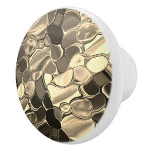 Rundade former i brons färg, glansigt ljus guld? knopp