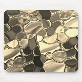 Rundade former i brons färg, glansigt ljus guld? musmatta