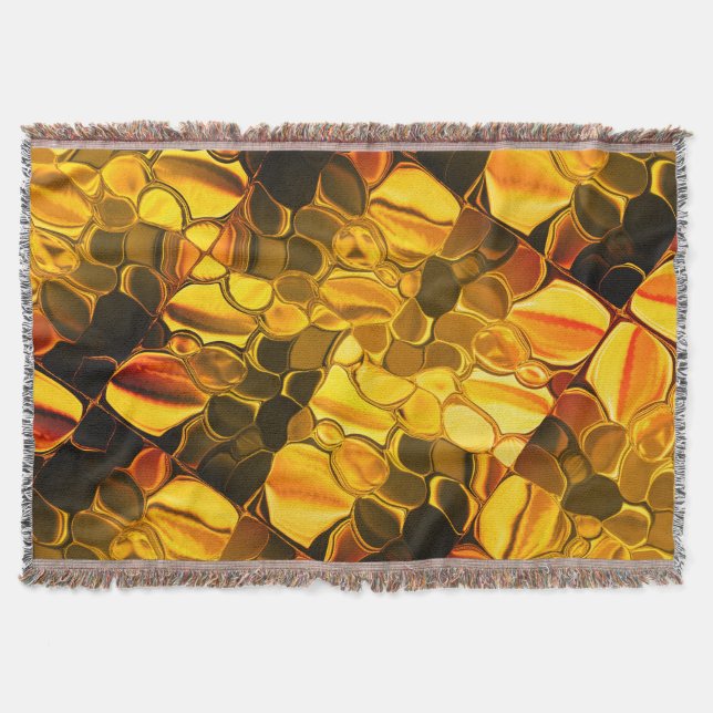 Rundade former i färg, glansigt mycket guld? filt (Framsidan)