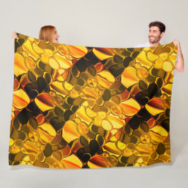 Rundade former i färg, glansigt mycket guld? fleecefilt