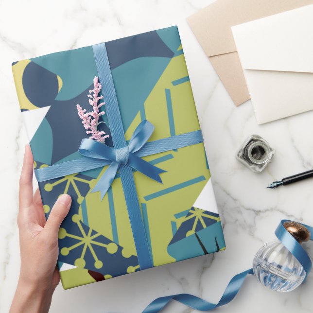 Rundade moderna rektanglar i mitten av århundradet presentpapper (Gifting)