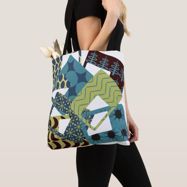 Rundade moderna rektanglar i mitten av århundradet tygkasse (Närbild)