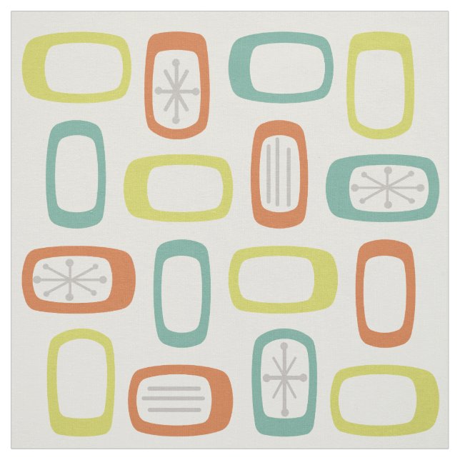 Rundade rektanglar i MCM-halvsekel Tyg (Provkarta)