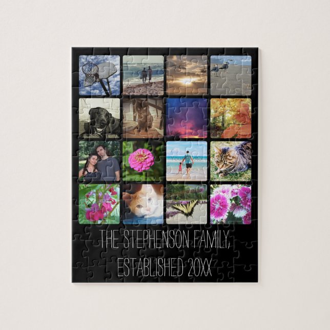 Rundade sexton tränga någon fotoCollage eller Pussel (Vertikal)