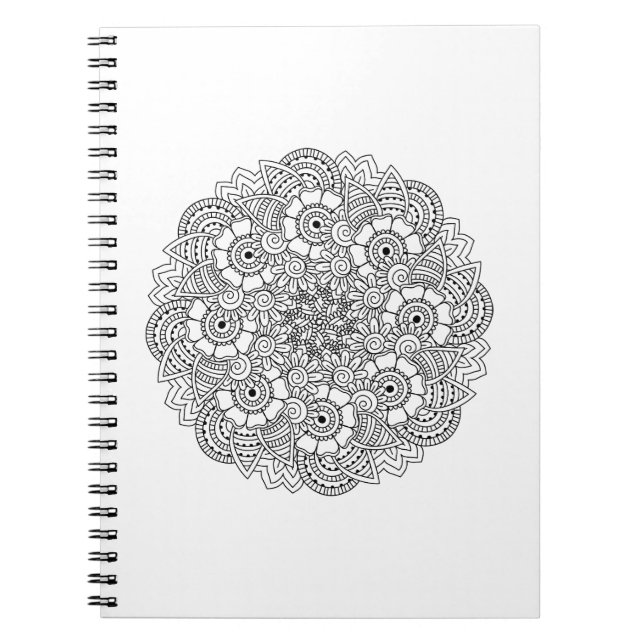 Rundadesignklotter Anteckningsbok Med Spiral (Framsidan)
