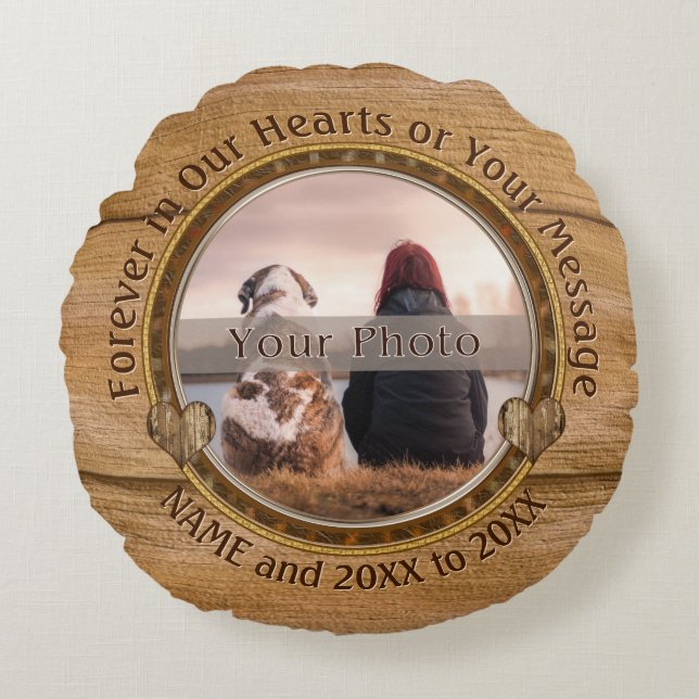 Rundafotoet och personligminnesmärken kudder rund kudde (Framsidan)