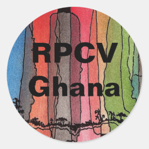 Rundaklistermärke för RPCV Ghana Runt Klistermärke
