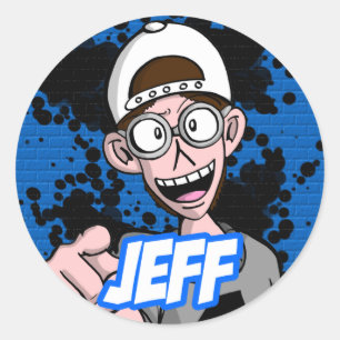 Rundaklistermärke Jeff Runt Klistermärke