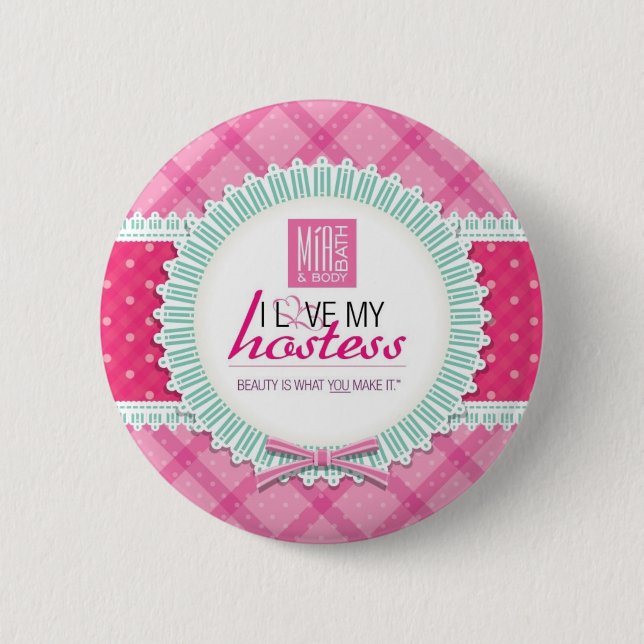 Rundan älskar jag min värdinna klämmer fast knapp (Framsida)