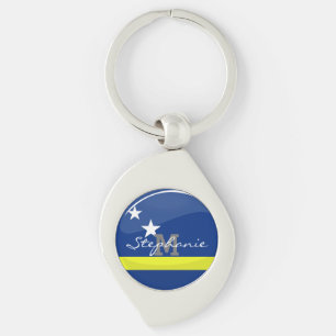Rundan Curacao sjunker Swirl Silverfärgad Nyckelring