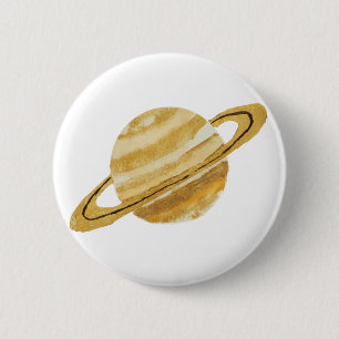 Rundan för den Saturn planetvattenfärgen knäppa Knapp