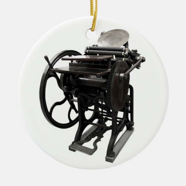 rundaprydnad för boktryck 1888 julgransprydnad keramik (Framsidan)