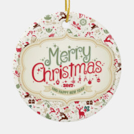 Rundaprydnad för god jul 2017 julgransprydnad keramik