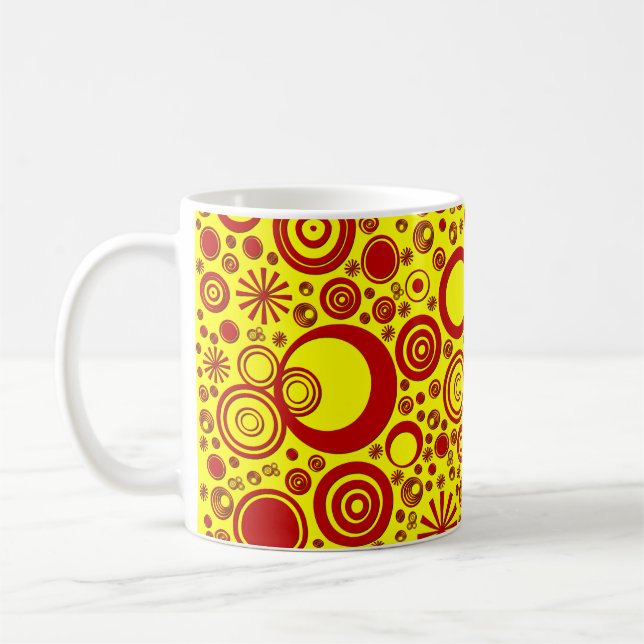 Rundar, rödGult kaffe Mugg (Vänster)