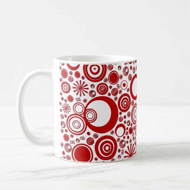 Rundar, rödvit kaffe Mugg (Vänster)
