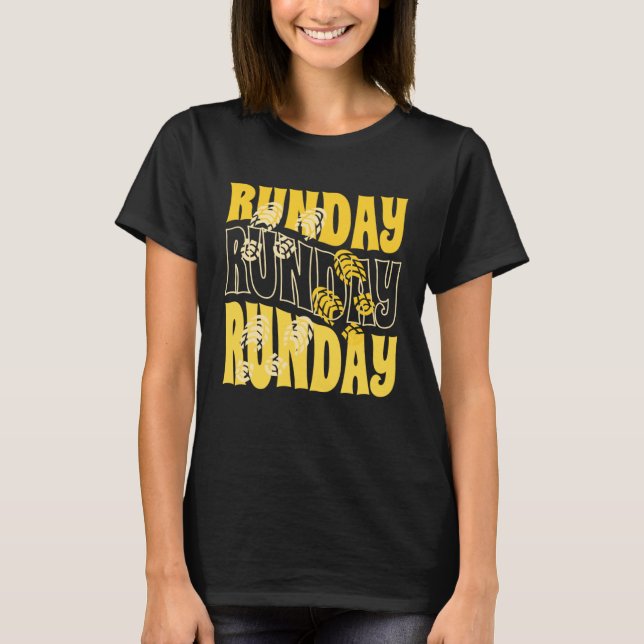 Runday Running  Sport Runner Exercise Workout Hike T Shirt (Framsida)