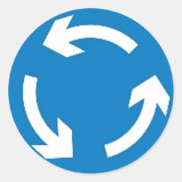 Runddekal med rundande skylt. runt klistermärke