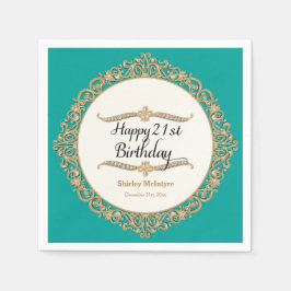 Runddekret 21:a Grattis på födelsedagen-Party-Fira Pappersservett