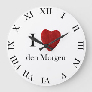 Runde Wanduhr Ich liebe den Morgen Stor Klocka