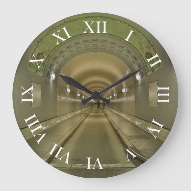 Runde Wanduhr römische Ziffern Hamburg Elbtunnel Stor Klocka (Framsida)