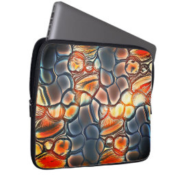Rundformer i bränd cyan- och orange laptop fodral