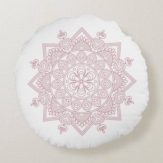 Rundfyllnad för Mindfulhet Mandalas design Rund Kudde (Baksidan)